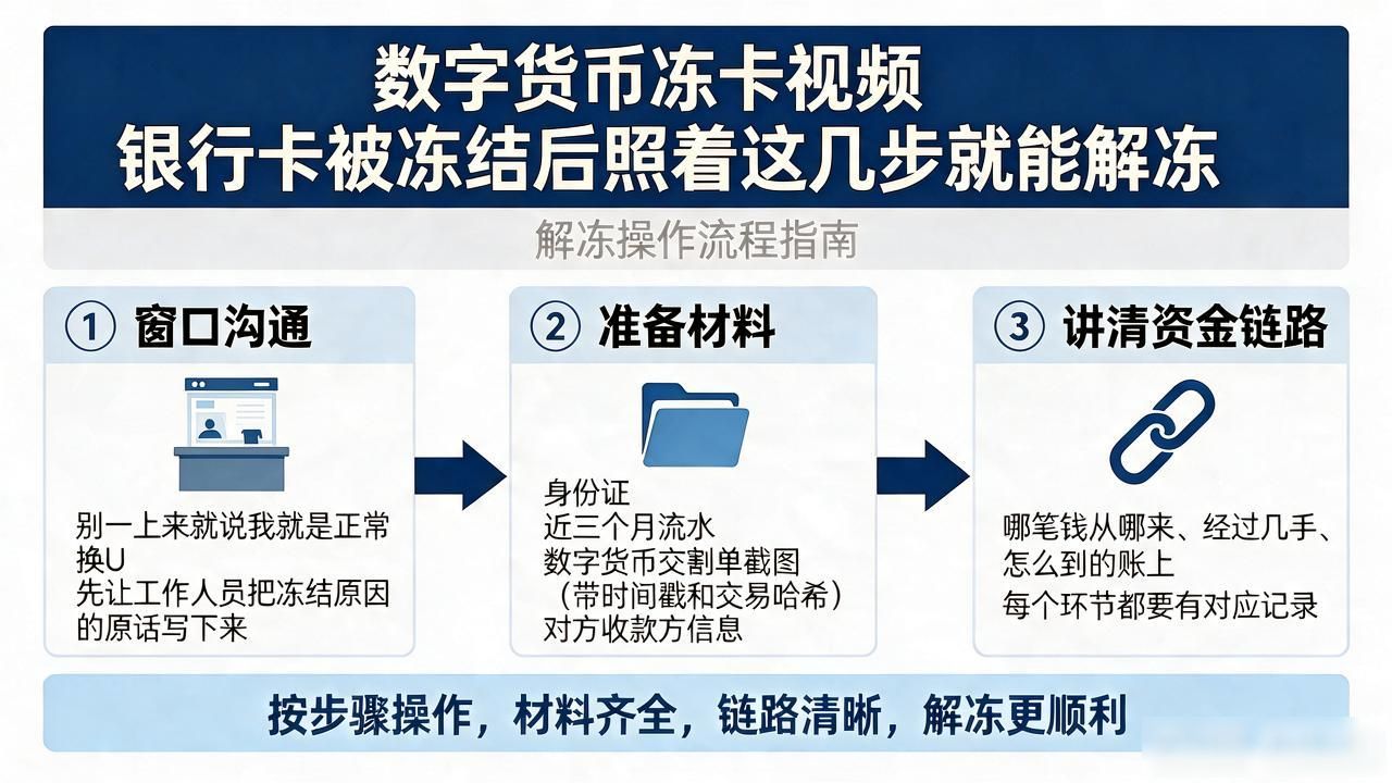 数字货币冻卡视频 银行卡被冻结后照着这几步就能解冻