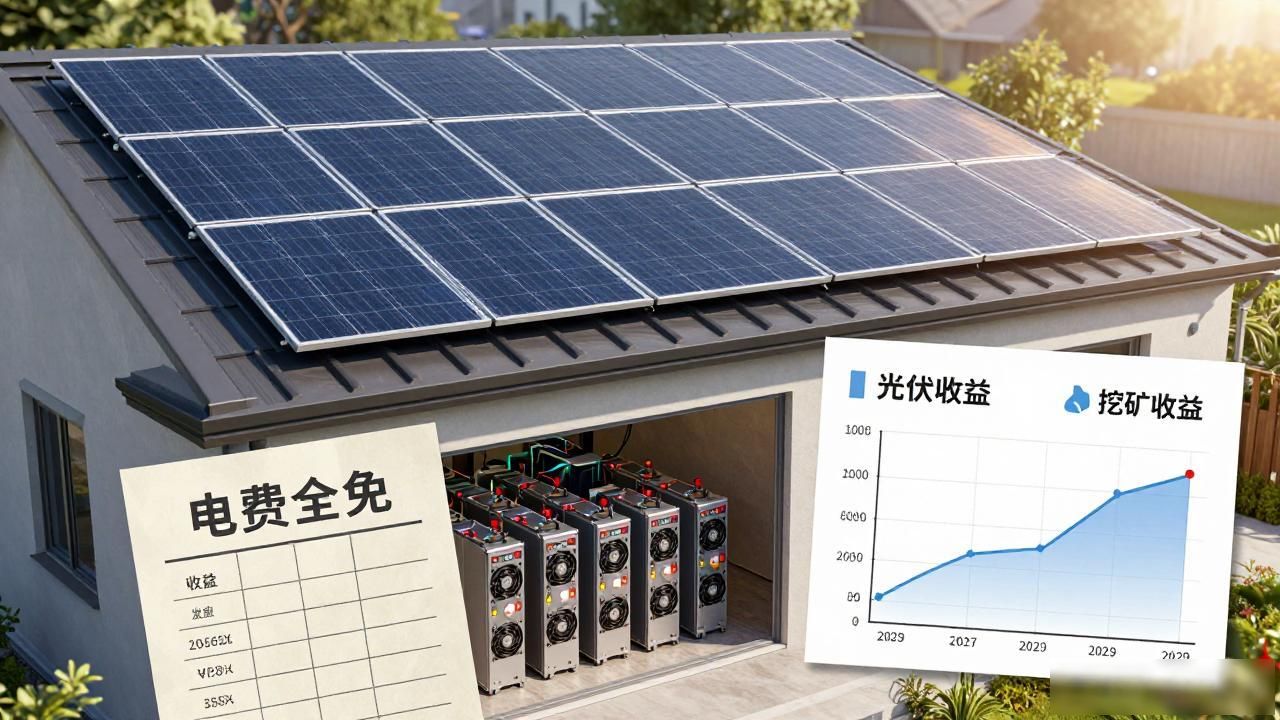 自家光伏装机配矿机跑数字货币，一年电费全免真能赚回本钱吗