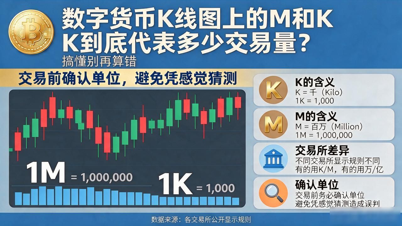 数字货币K线图上的M和K到底代表多少交易量？搞懂别再算错