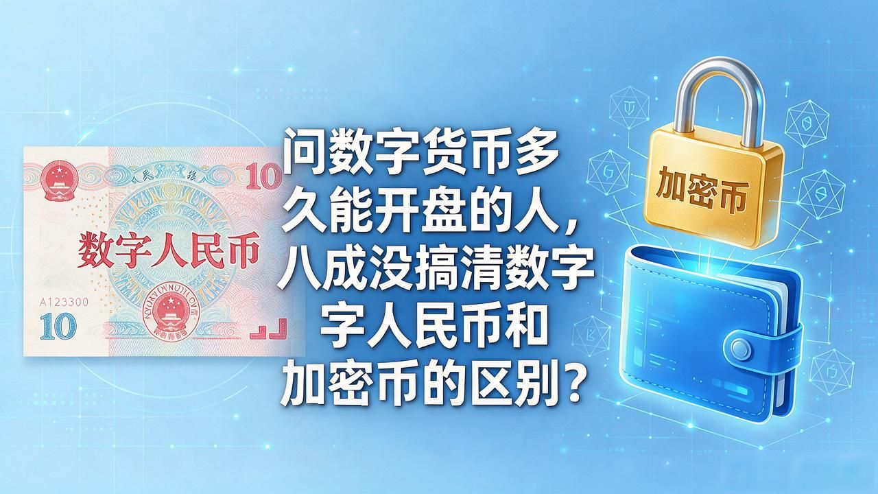 问数字货币多久能开盘的人，八成没搞清数字人民币和加密币的区别